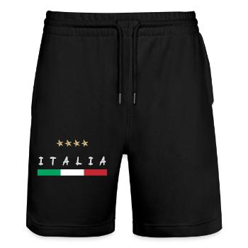 Maillot de football Italie Drapeau italien - Short de jogging bio TRAINER Stanley/Stella unisexe - noir - Devant - Nik (191cm) & Marisol (170cm)