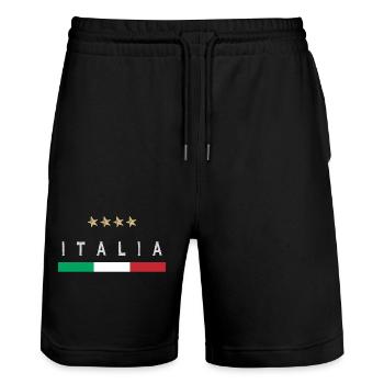 Maillot de football Italie Drapeau italien - Short de jogging bio TRAINER Stanley/Stella unisexe - noir - Devant - Nik (191cm) & Marisol (170cm)