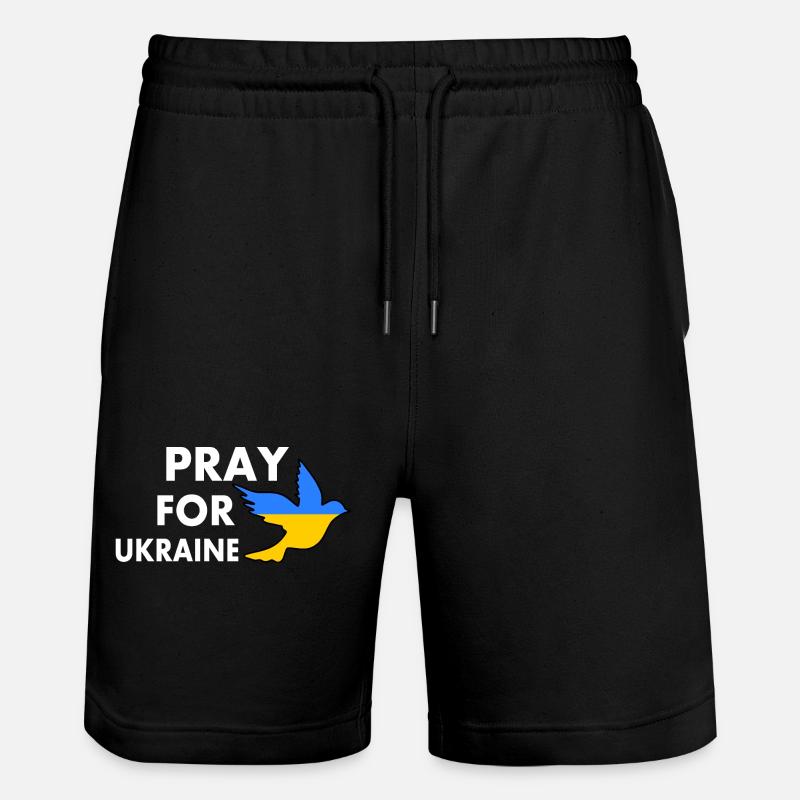Pray for ukraine - Stanley/Stella Unisex Bio Joggingshorts Trainer - Schwarz