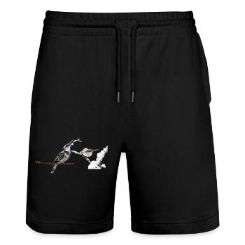 oiseaux mignon - Short de jogging bio TRAINER Stanley/Stella unisexe - noir - Devant - Nik (191cm) & Marisol (170cm)