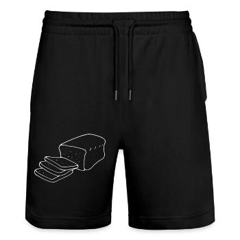 Kastenbrot Bread sliced - Stanley/Stella Trainer Unisex Organic Jogging Shorts - black - Front - Nik (191cm) & Marisol (170cm)