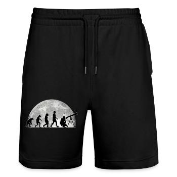Astronomie Evolution Lune, astronomique - Short de jogging bio TRAINER Stanley/Stella unisexe - noir - Devant - Nik (191cm) & Marisol (170cm)