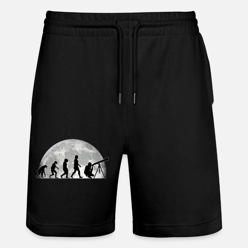 Astronomie Evolution Mond, astronomisch - Stanley/Stella Unisex Bio Joggingshorts Trainer  - Schwarz
