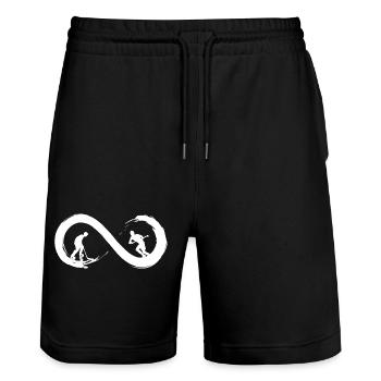 Hockey à l'infini - Short de jogging bio TRAINER Stanley/Stella unisexe - noir - Devant - Nik (191cm) & Marisol (170cm)