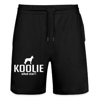 Koolie what else Hunde Spruch Wilsigns - Stanley/Stella Unisex Bio Joggingshorts Trainer  - Schwarz - Vorne - Nik (191cm) & Marisol (170cm)