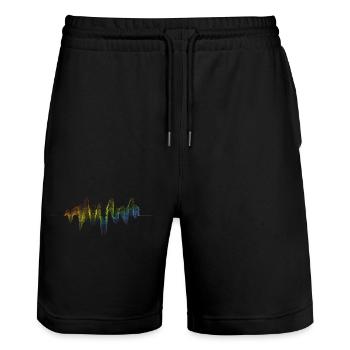 Rainbow power - Stanley/Stella Unisex Bio Joggingshorts Trainer  - Schwarz - Vorne - Nik (191cm) & Marisol (170cm)