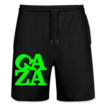 Gaza - Short de jogging bio TRAINER Stanley/Stella unisexe - noir - Devant - Nik (191cm) & Marisol (170cm)