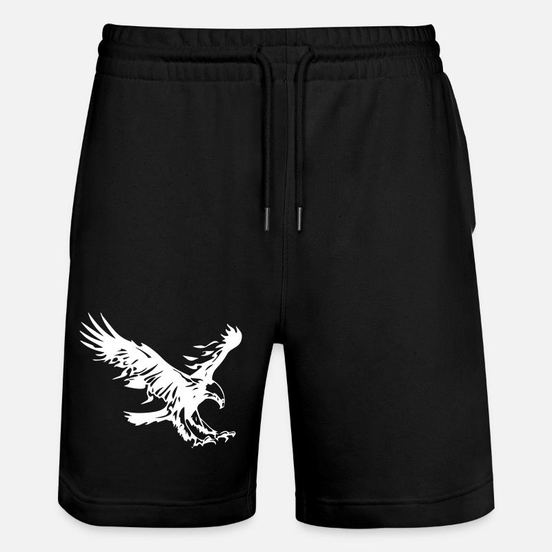 Flammender Adler - Stanley/Stella Unisex Bio Joggingshorts Trainer  - Schwarz