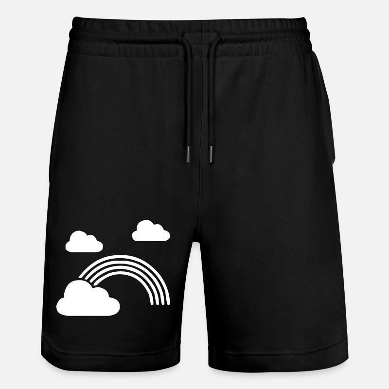 Arc-en-ciel avec nuages - Short de jogging bio TRAINER Stanley/Stella unisexe - noir
