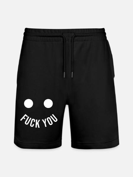 Fuck You Smile - Stanley/Stella Trainer Unisex Organic Jogging Shorts - black