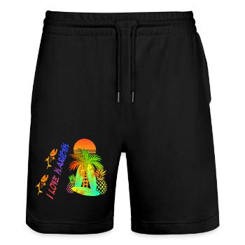 Amour des Caraïbes - Short de jogging bio TRAINER Stanley/Stella unisexe - noir - Devant - Nik (191cm) & Marisol (170cm)
