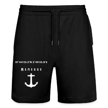 Coordonne Renesse - Short de jogging bio TRAINER Stanley/Stella unisexe - noir - Devant - Nik (191cm) & Marisol (170cm)