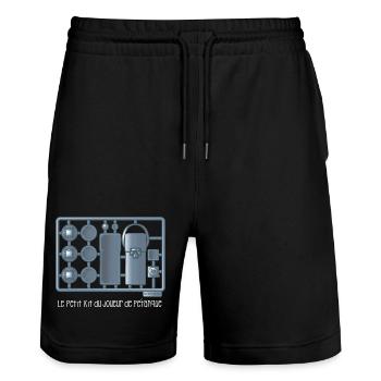 Le petit kit du joueur de pétanque - Short de jogging bio TRAINER Stanley/Stella unisexe - noir - Devant - Nik (191cm) & Marisol (170cm)