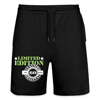 60. Geburtstag , limited Edition orginal 60 (25) - Stanley/Stella Unisex Bio Joggingshorts Trainer  - Schwarz - Vorne - Nik (191cm) & Marisol (170cm)