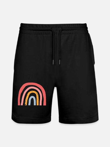 Rainbow - Love - Rainbow Trend - Stanley/Stella Trainer Unisex Organic Jogging Shorts - black