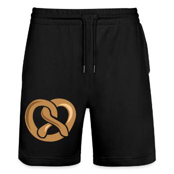 Bretzel Baker Nourriture Boulangerie Illustration Graphique - Short de jogging bio TRAINER Stanley/Stella unisexe - noir - Devant - Nik (191cm) & Marisol (170cm)