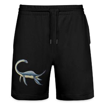 Dinosaur Plesiosaurus - Stanley/Stella Trainer Unisex Organic Jogging Shorts - black - Front - Nik (191cm) & Marisol (170cm)