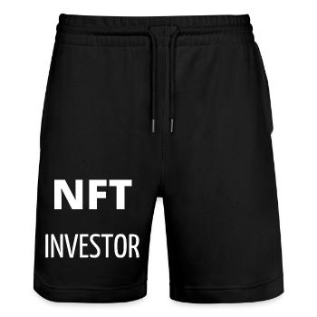 NFT investor - Stanley/Stella Trainer Unisex Organic Jogging Shorts - black - Front - Nik (191cm) & Marisol (170cm)