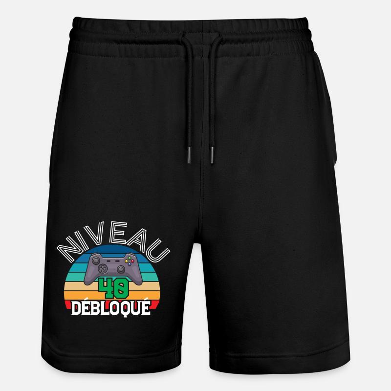 Niveau 40 débloqué - Short de jogging bio TRAINER Stanley/Stella unisexe - noir