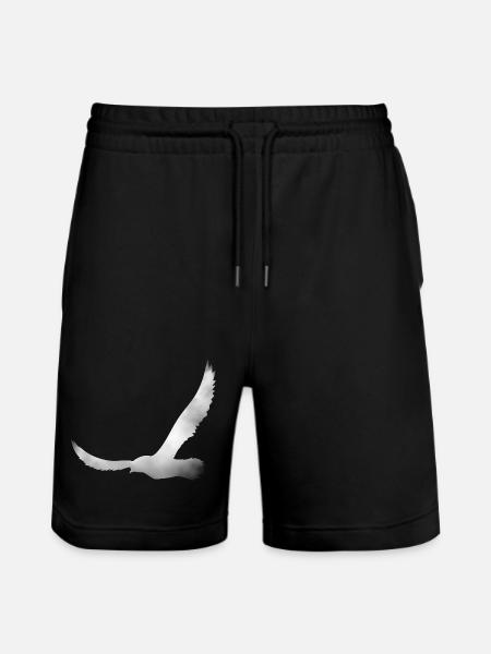Bird silhouette from cloud - Stanley/Stella Trainer Unisex Organic Jogging Shorts - black