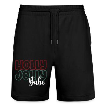 Holly Jolly Babe - Short de jogging bio TRAINER Stanley/Stella unisexe - noir - Devant - Nik (191cm) & Marisol (170cm)