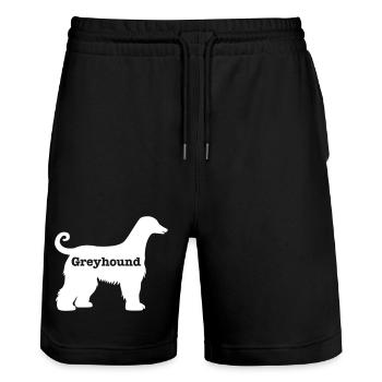 Greyhound - Stanley/Stella Trainer Unisex Organic Jogging Shorts - black - Front - Nik (191cm) & Marisol (170cm)