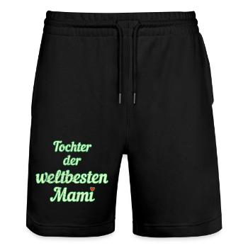 Weltbeste Mami - Stanley/Stella Unisex Bio Joggingshorts Trainer  - Schwarz - Vorne - Nik (191cm) & Marisol (170cm)