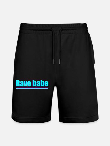 Rave babe - Stanley/Stella Trainer Unisex Organic Jogging Shorts - black