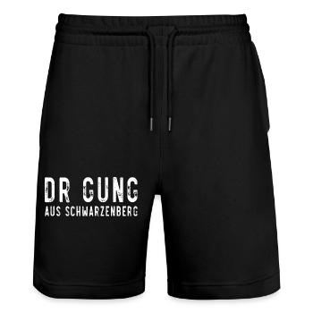 Gung Schwarzenberg - Stanley/Stella Unisex Bio Joggingshorts Trainer  - Schwarz - Vorne - Nik (191cm) & Marisol (170cm)