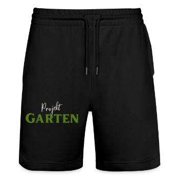 Projekt Garten Gärtnerin Gärtner - Stanley/Stella Unisex Bio Joggingshorts Trainer  - Schwarz - Vorne - Nik (191cm) & Marisol (170cm)