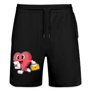Herz Sekretärin Handtasche Büro - Stanley/Stella Unisex Bio Joggingshorts Trainer  - Schwarz - Vorne - Nik (191cm) & Marisol (170cm)
