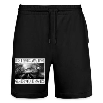 Dream cruise - Stanley/Stella Trainer Unisex Organic Jogging Shorts - black - Front - Nik (191cm) & Marisol (170cm)