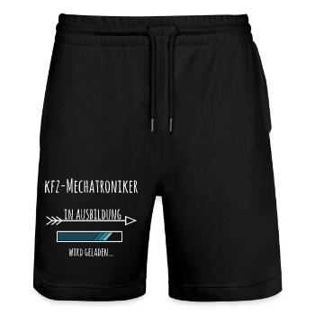 Kfz Mechatroniker Ausbildung Beruf Geschenk - Stanley/Stella Unisex Bio Joggingshorts Trainer  - Schwarz - Vorne - Nik (191cm) & Marisol (170cm)