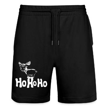 Hohoho XMAS Reindeer Reindeer Moose Symbol Funny - Stanley/Stella Trainer Unisex Organic Jogging Shorts - black - Front - Nik (191cm) & Marisol (170cm)