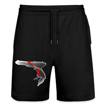 Gun - Spiel weiter und Entenjagd spielen - Stanley/Stella Unisex Bio Joggingshorts Trainer  - Schwarz - Vorne - Nik (191cm) & Marisol (170cm)