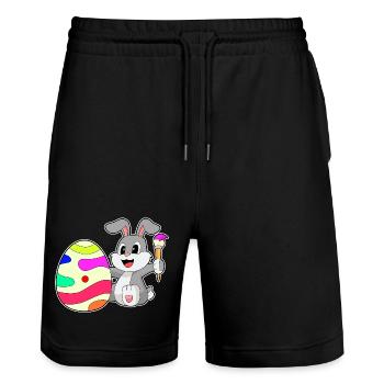 Coloriage de Pâques de Bunny - Short de jogging bio TRAINER Stanley/Stella unisexe - noir - Devant - Nik (191cm) & Marisol (170cm)
