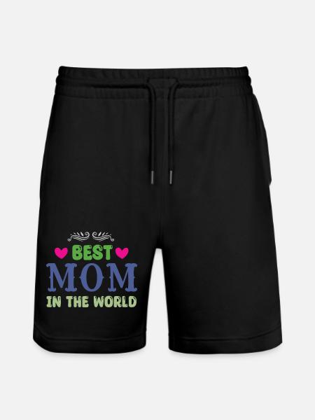 Best Mom in the World - Stanley/Stella Trainer Unisex Organic Jogging Shorts - black