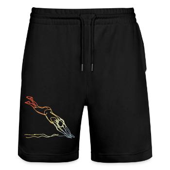 Natation Look Vintage - Short de jogging bio TRAINER Stanley/Stella unisexe - noir - Devant - Nik (191cm) & Marisol (170cm)