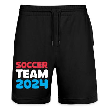 Netherlands soccer team 2024 soccer fan icon icon - Stanley/Stella Trainer Unisex Organic Jogging Shorts - black - Front - Nik (191cm) & Marisol (170cm)