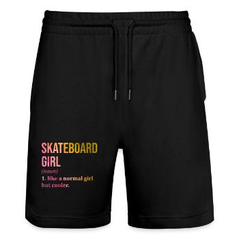 skateboarden - Stanley/Stella Unisex Bio Joggingshorts Trainer  - Schwarz - Vorne - Nik (191cm) & Marisol (170cm)