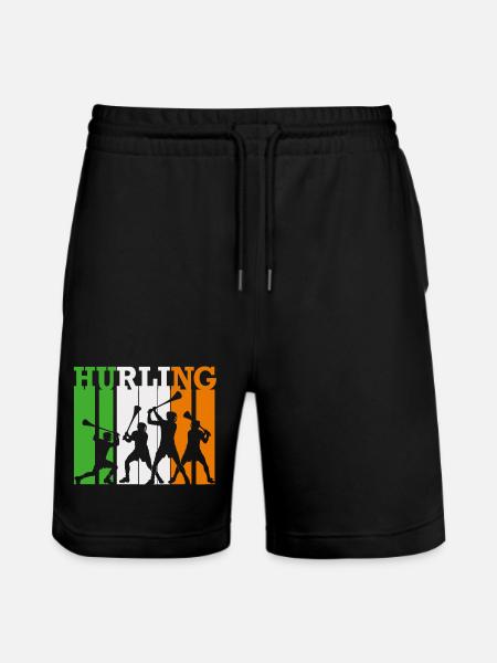 Hurling - Stanley/Stella Trainer Unisex Organic Jogging Shorts - black