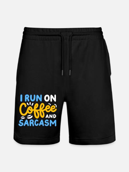 Kaffee und Sarkasmus - Stanley/Stella Unisex Bio Joggingshorts Trainer - Schwarz