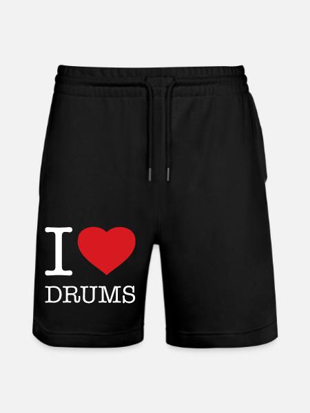I LOVE DRUMS - Stanley/Stella Trainer Unisex Organic Jogging Shorts - black