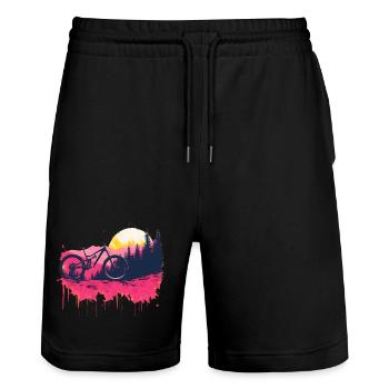 Vintage Mountainbiking - Stanley/Stella Unisex Bio Joggingshorts Trainer  - Schwarz - Vorne - Nik (191cm) & Marisol (170cm)