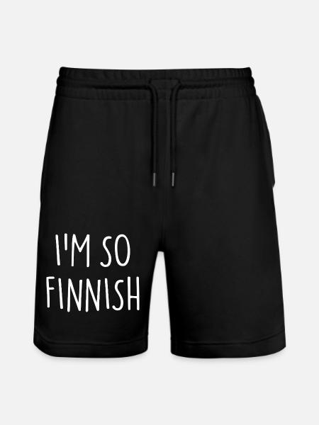 IM SO FINNISH Finnish Finland - Stanley/Stella Trainer Unisex Organic Jogging Shorts - black