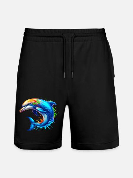 Dolphin - Stanley/Stella Trainer Unisex Organic Jogging Shorts - black
