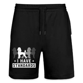 Hunderassen Familienmotiv - Stanley/Stella Unisex Bio Joggingshorts Trainer  - Schwarz - Vorne - Nik (191cm) & Marisol (170cm)