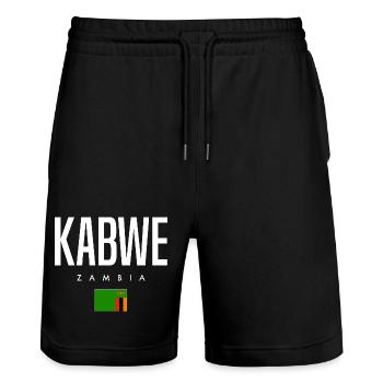 Kabwe, Zambie - Short de jogging bio TRAINER Stanley/Stella unisexe - noir - Devant - Nik (191cm) & Marisol (170cm)