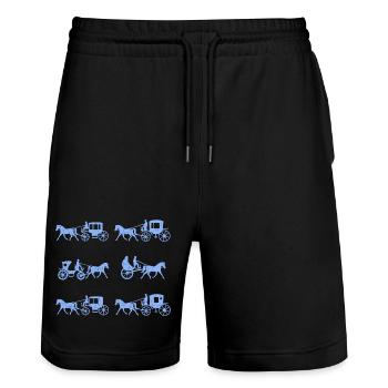 Kutsche Kutscher - Stanley/Stella Unisex Bio Joggingshorts Trainer  - Schwarz - Vorne - Nik (191cm) & Marisol (170cm)