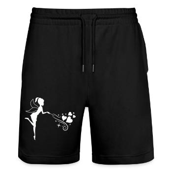 Fée de conte de fées avec magie du cœur - Short de jogging bio TRAINER Stanley/Stella unisexe - noir - Devant - Nik (191cm) & Marisol (170cm)